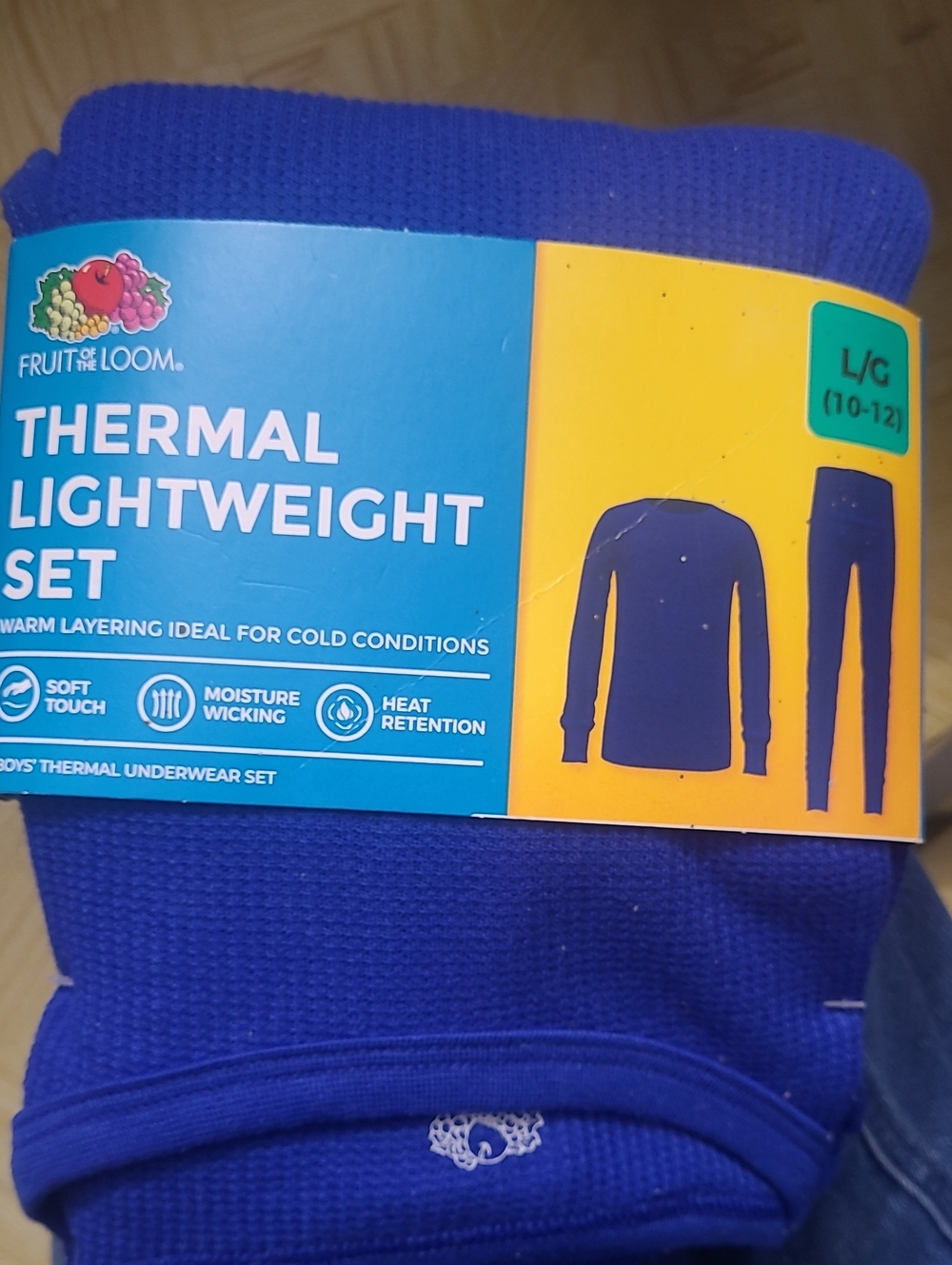 Fruit of the Loom Blue Thermal Lightweight Set, Size 10/12